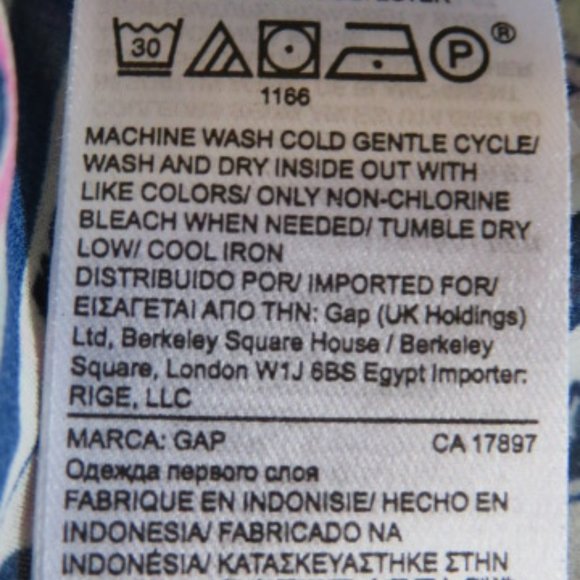 GAP Sheer Blue & Pink Cap Sleeve TOP Small (K346) - Picture 6 of 6